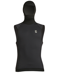 C-Thermal Skins Mens Hooded Vest-BK-BK-XL