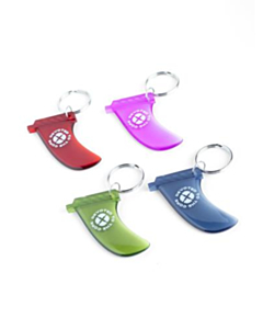 devoted surf fin key ring: 3x blue,3x red,3x green,3x purple